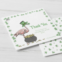 Irish Shamrock Flamingo Thank You