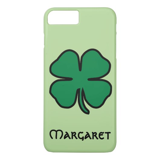 Irish Shamrock Four Leaf Clover iPhone Case Name (Achterkant)