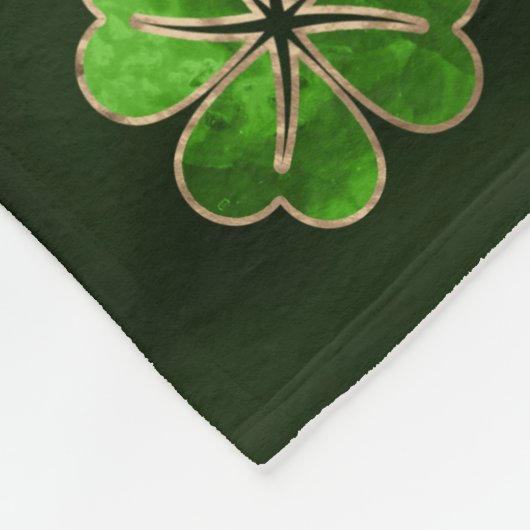Irish Shamrock four-leaf clover Malachite and gold Fleece Deken (Hoek)