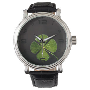 Irish Shamrock Four Leaf Clover Watch Horloge