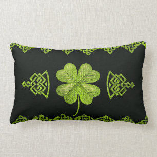 Irish Shamrock four-leaf klaver met celtic decor Kussen