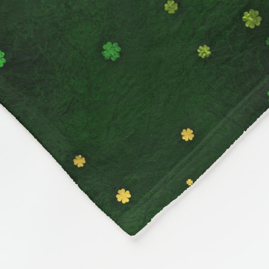 Irish Shamrock Four-leaf Lucky Clover Fleece Deken (Hoek)