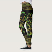 Irish Shamrock Four-leaf Lucky Clover Leggings (Links)