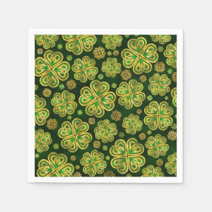 Irish Shamrock four-leaf Lucky Clover Pattern Servet