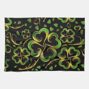 Irish Shamrock four-leaf Lucky Clover Pattern Theedoek