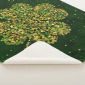 Irish Shamrock Four-leaf Lucky Clover Sherpa Deken (3/4)