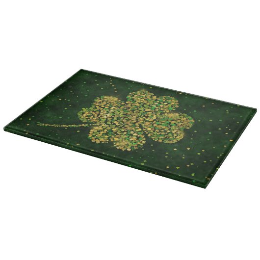 Irish Shamrock Four-leaf Lucky Clover Snijplank (Hoek)