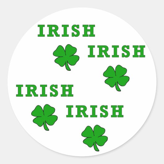 IRISH Shamrock - Gepersonaliseerd Ronde Sticker (Voorkant)