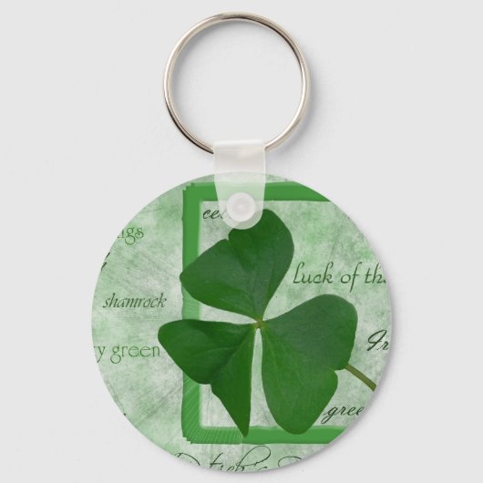 Irish Shamrock GoodLuck Sleutelhanger (Voorkant)