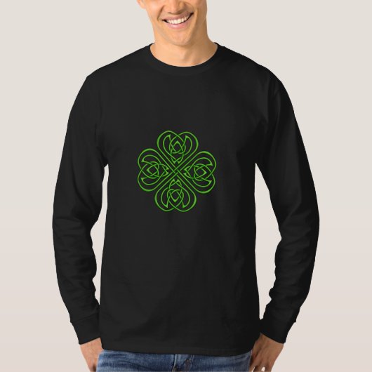 Irish Shamrock - Green Celtic Knotwork T-shirt (Voorkant)
