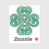 Irish Shamrock Green Celtic Lucky Clover Sticker (Vel)