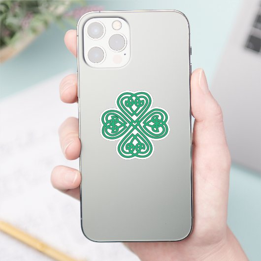 Irish Shamrock Green Celtic Lucky Clover Sticker (Telefoon)