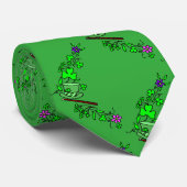 Irish Shamrock Green St. Patrick's Day Stropdas (Opgerold)