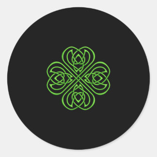 Irish Shamrock - Groene Keltische Knoopwerk Ronde Sticker