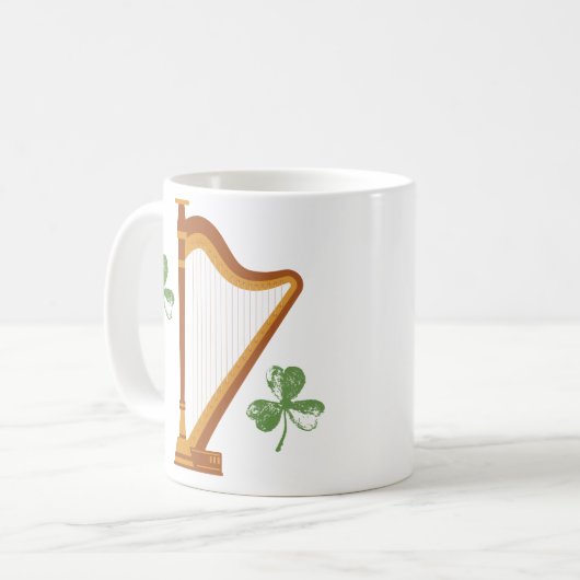 Irish Shamrock Harp Mug (Devant gauche)
