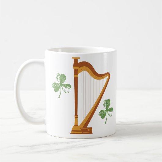 Irish Shamrock Harp Mug (Gauche)