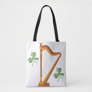 Irish Shamrock Harp Tote Draagtas