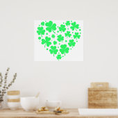 Irish Shamrock Heart Lucky Poster (Keuken)
