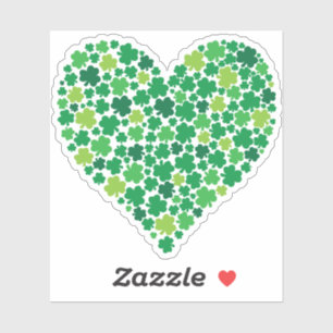 Irish Shamrock Heart Sticker