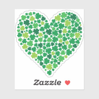 Irish Shamrock Heart Sticker