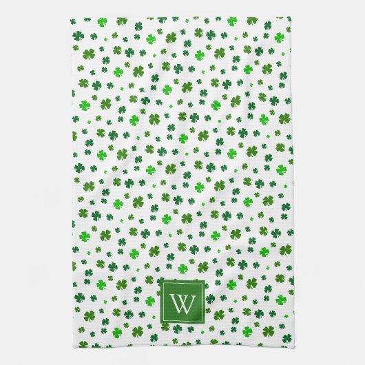 Irish Shamrock Initiaal Kitchen Towel Gift Theedoek (Verticaal)