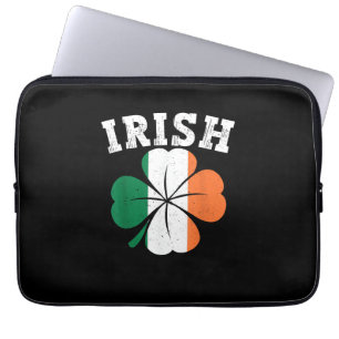Irish Shamrock Ireland Flag St Patrick Day Laptop Sleeve
