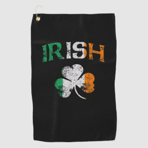 Irish Shamrock Ireland Flag St Patricks Day Vintag Golfhanddoek