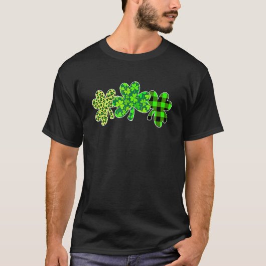 Irish Shamrock Leopard Green St Patrick S Da T-shirt (Voorkant)