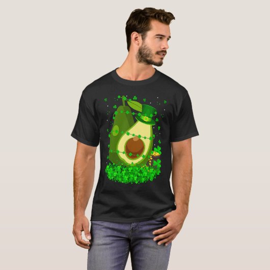 Irish Shamrock Leprechaun Avocado St Patrick's Day T-shirt (Voorkant volledig)