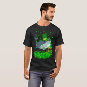 Irish Shamrock Leprechaun Blue Whale St Patrick's  T-shirt (Voorkant volledig)