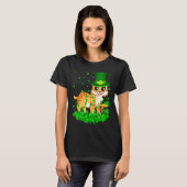 Irish Shamrock Leprechaun Bobcat St Patrick's Day T-shirt (Voorkant volledig)