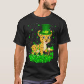 Irish Shamrock Leprechaun Cheetah St Patrick's Day T-shirt (Voorkant)