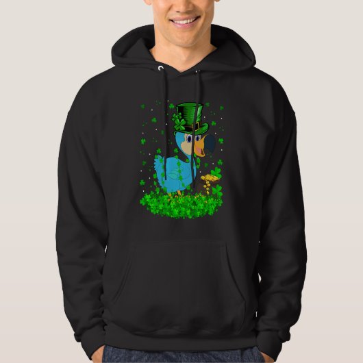 Irish Shamrock Leprechaun Dodo Bird St Patrick's D Hoodie (Voorkant)