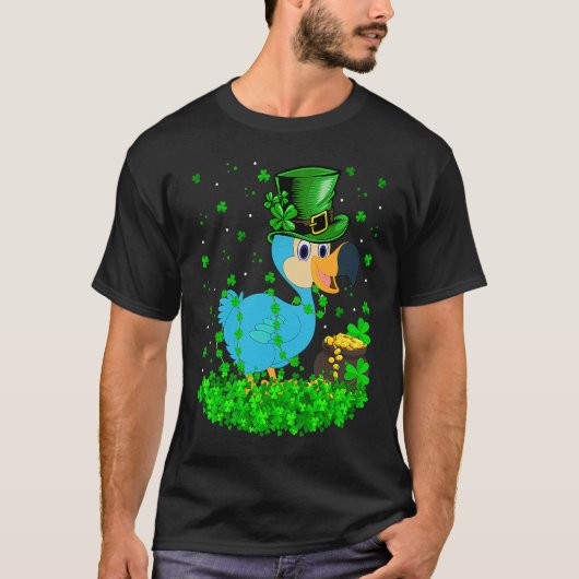 Irish Shamrock Leprechaun Dodo Bird St Patrick's D T-shirt (Voorkant)