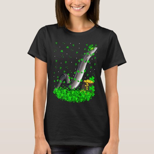 Irish Shamrock Leprechaun Eels Fish St Patrick's D T-shirt (Voorkant)