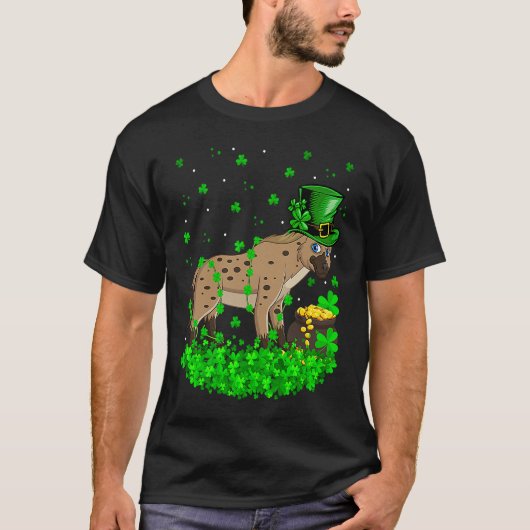 Irish Shamrock Leprechaun Hyena St Patrick's Day T-shirt (Voorkant)