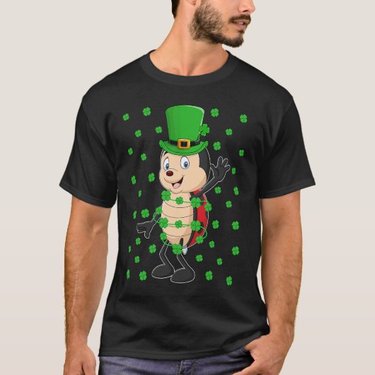 Irish Shamrock Leprechaun Ladybug St Patrick's Day T-shirt (Voorkant)