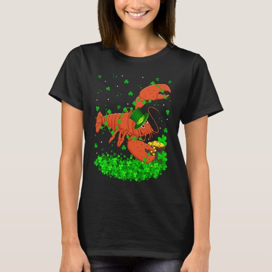 Irish Shamrock Leprechaun Lobster St Patrick's Day T-shirt (Voorkant)