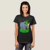 Irish Shamrock Leprechaun Rhino St Patrick's Day T-shirt (Voorkant volledig)