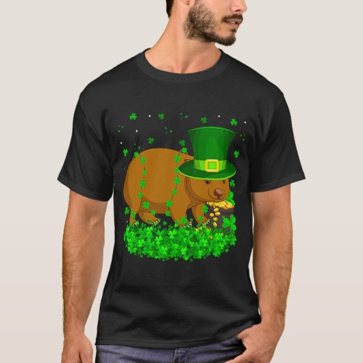 Irish Shamrock Leprechaun Wombat St Patrick's Day T-shirt (Voorkant)