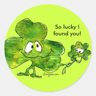 Irish Shamrock Luck Cartoon Sticker