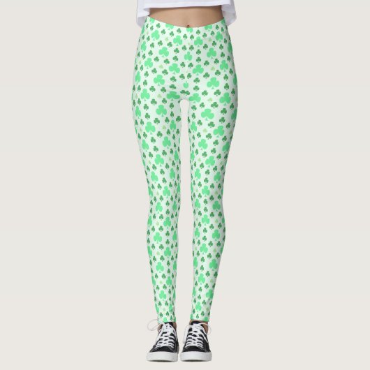 Irish Shamrock Pattern Leggings (Voorkant)