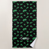 Irish Shamrock Pattern Personalized Strandlaken (Voorkant)