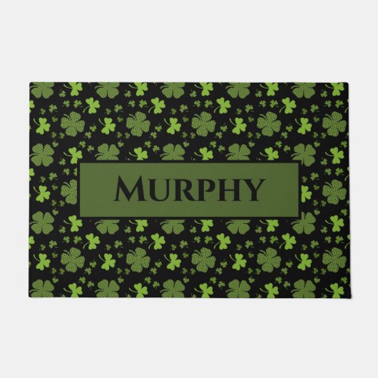 Irish Shamrock Personalized Doormat Deurmat (Voorkant)