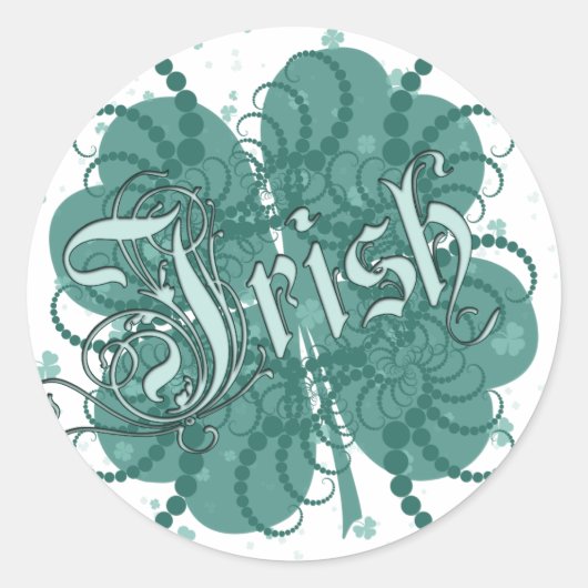 Irish Shamrock Ronde Sticker (Voorkant)