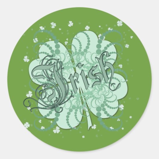 Irish Shamrock Ronde Sticker (Voorkant)