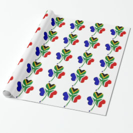 Irish Shamrock/South African Flag Wrapping Paper Cadeaupapier