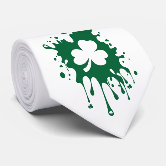Irish Shamrock Splat! Stropdas (Opgerold)