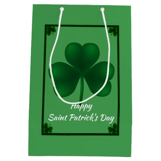 Irish Shamrock St Patricks MGB Medium Cadeauzakje (Achterkant)