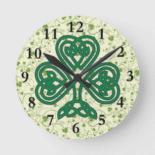 IRISH SHAMROCK SYMBOL CLOCK RONDE KLOK